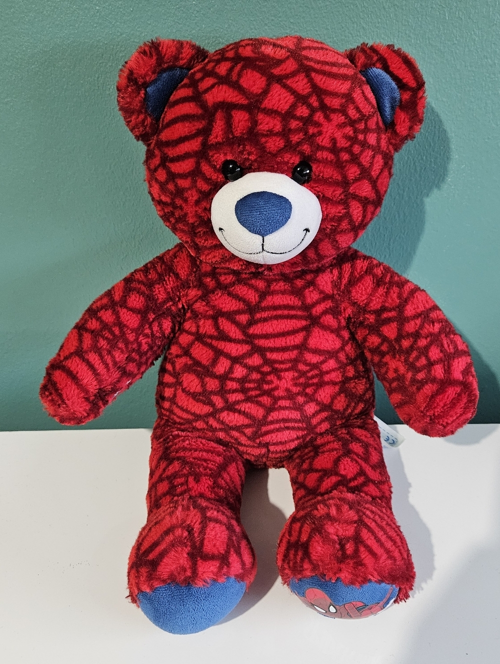 Marvel Comics Spider-Man Build a Bear Red Blue Webbed 2015 Retired BAB Plush Toy